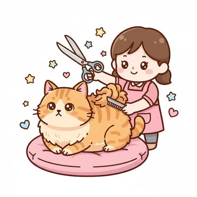 Стрижка колтунов кошки