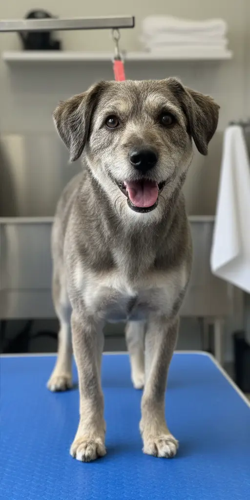 Помесь до и после груминга — после