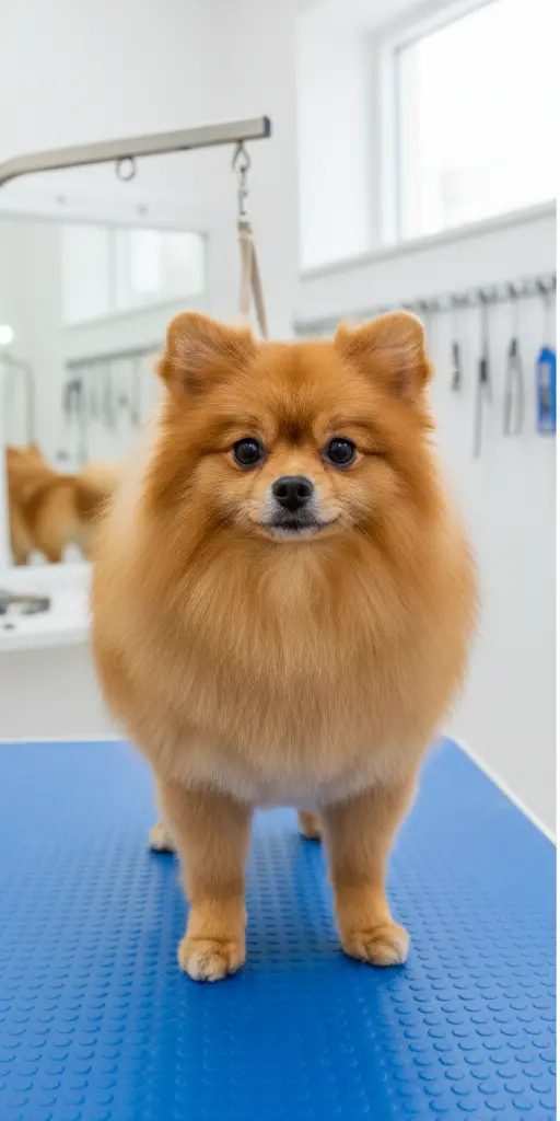 Шпиц до и после груминга — до