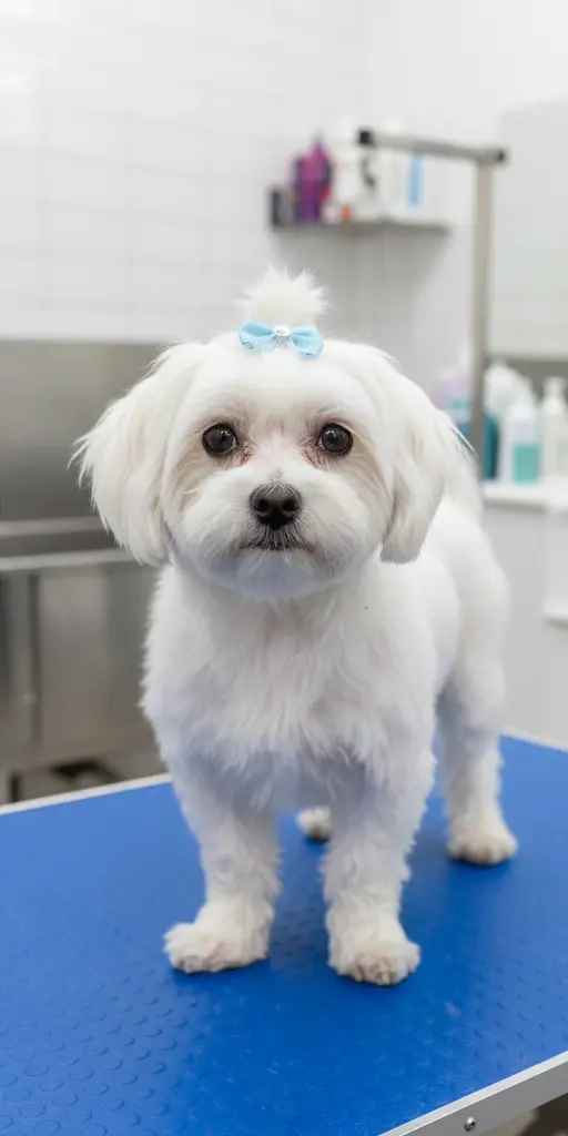 Мальтезе до и после груминга — после