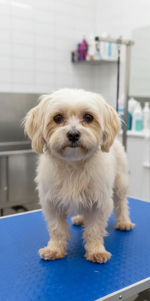 Мальтезе до и после груминга — до