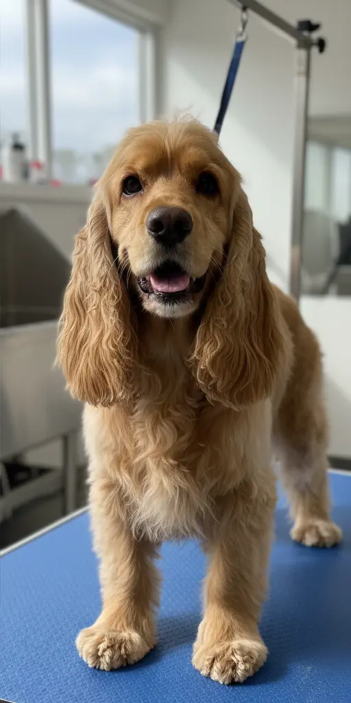 Кокер-спаниель до и после груминга — после