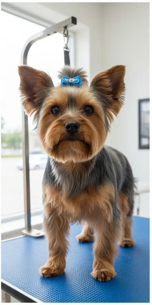 Йоркширский терьер до и после груминга — после