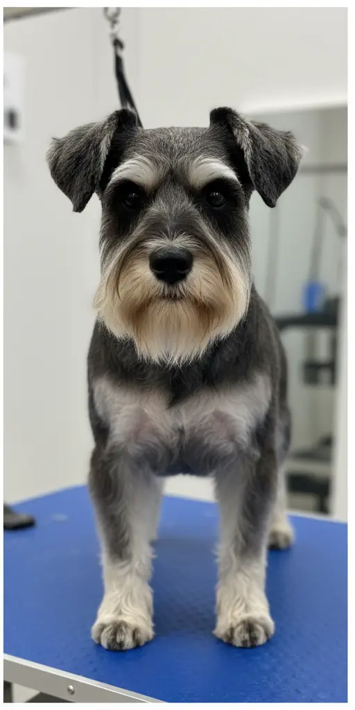 Цвергшнауцер до и после груминга — после