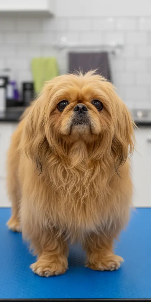 Пекинес до и после груминга — до