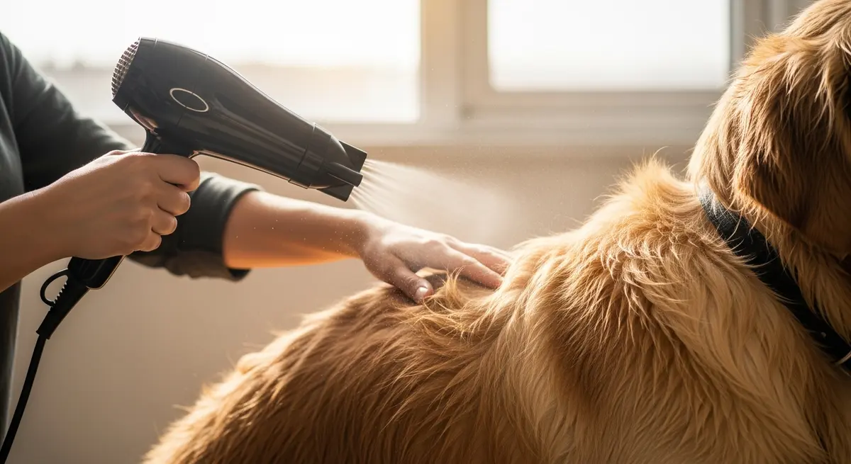 Правильное использование фена для сушки собаки на безопасном расстоянии