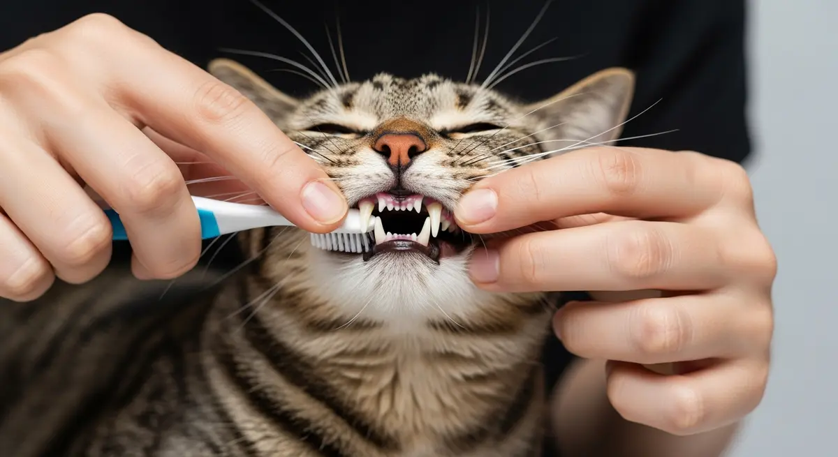 Как правильно приоткрыть пасть кошке для чистки зубов